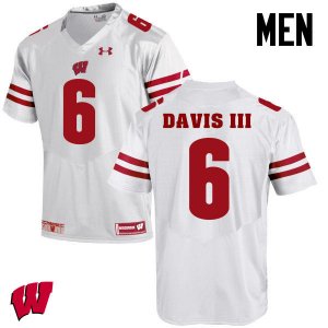 Men's Wisconsin Badgers NCAA #6 Danny Davis III White Authentic Under Armour Stitched College Football Jersey NN31U41PV